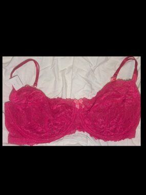 NWT Womens Pink Lace Balconette Unlined Bra Size 40D - Gilligan & O'Malley